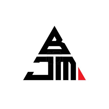 Illustration for BJM triangle letter logo design with triangle shape. BJM triangle logo design monogram. BJM triangle vector logo template with red color. BJM triangular logo Simple, Elegant, and Luxurious Logo. - Royalty Free Image