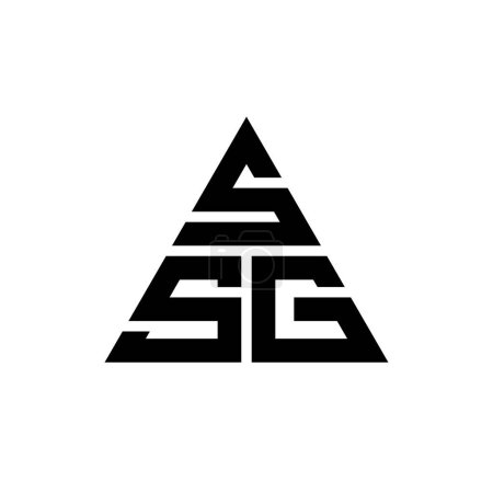 Téléchargez les illustrations : Modèle de logo de lettre de triangle SSG avec la forme de triangle. Monogramme de conception de logo de triangle SSG. Modèle de logo vectoriel triangle SSG avec couleur rouge. Logo triangulaire SSG Logo simple, élégant et luxueux. - en licence libre de droit