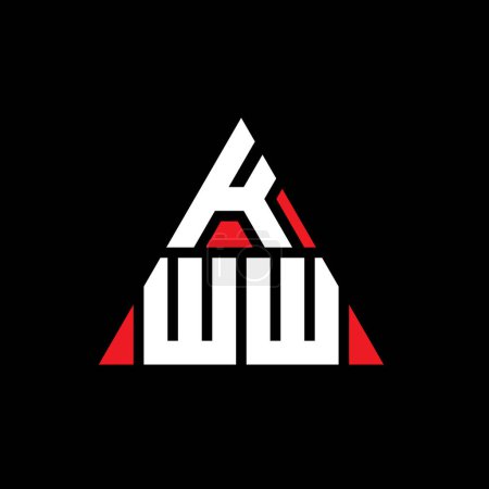 Ilustración de Diseño del logotipo de la letra del triángulo KWW con forma de triángulo. Monograma de diseño del logotipo del triángulo KWW. Plantilla de logotipo de vector de triángulo KWW con color rojo. Logotipo triangular de KWW Logotipo simple, elegante y lujoso. - Imagen libre de derechos