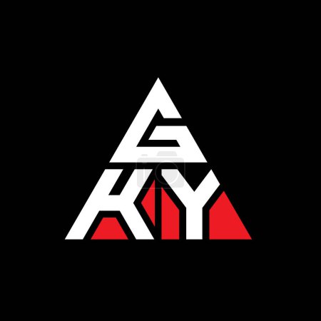 Ilustración de Diseño del logotipo de la letra del triángulo GKY con forma de triángulo. Monograma de diseño del logotipo del triángulo GKY. Plantilla de logotipo de vector de triángulo GKY con color rojo. Logotipo triangular GKY Logotipo simple, elegante y lujoso. - Imagen libre de derechos
