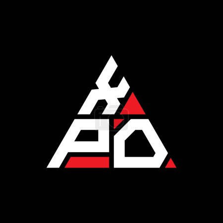 Ilustración de Diseño del logotipo de letra triangular XPO con forma de triángulo. Monograma de diseño del logotipo del triángulo XPO. Plantilla de logotipo de vector triangular XPO con color rojo. Logotipo triangular XPO Logotipo simple, elegante y lujoso. - Imagen libre de derechos