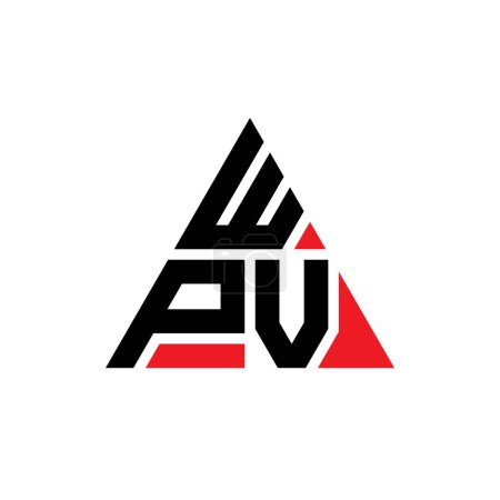 Ilustración de Diseño del logotipo de letra de triángulo WPV con forma de triángulo. Monograma de diseño del logotipo del triángulo WPV. Plantilla de logotipo de vector de triángulo WPV con color rojo. Logotipo triangular WPV Logotipo simple, elegante y lujoso. - Imagen libre de derechos