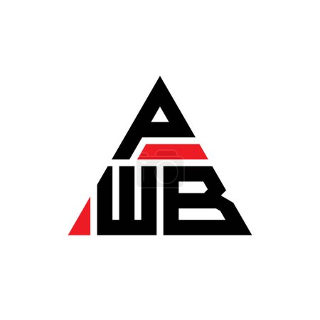 Illustration for PWB triangle letter logo design with triangle shape. PWB triangle logo design monogram. PWB triangle vector logo template with red color. PWB triangular logo Simple, Elegant, and Luxurious Logo. - Royalty Free Image
