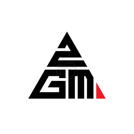 Illustration for ZGM triangle letter logo design with triangle shape. ZGM triangle logo design monogram. ZGM triangle vector logo template with red color. ZGM triangular logo Simple, Elegant, and Luxurious Logo. - Royalty Free Image
