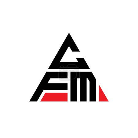Illustration for CFM triangle letter logo design with triangle shape. CFM triangle logo design monogram. CFM triangle vector logo template with red color. CFM triangular logo Simple, Elegant, and Luxurious Logo. - Royalty Free Image