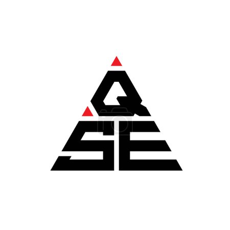 Illustration for QSE triangle letter logo design with triangle shape. QSE triangle logo design monogram. QSE triangle vector logo template with red color. QSE triangular logo Simple, Elegant, and Luxurious Logo. - Royalty Free Image