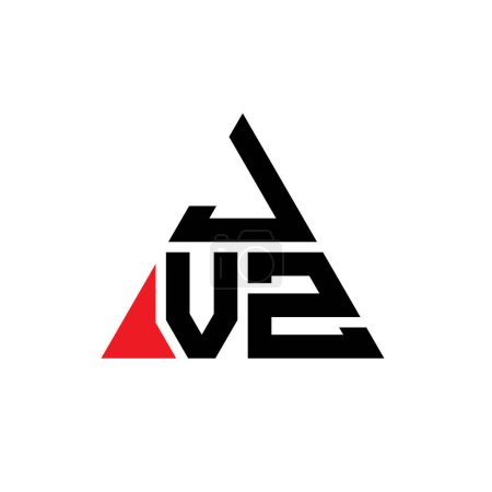 Ilustración de Diseño del logotipo de la letra del triángulo JVZ con forma de triángulo. Monograma de diseño del logotipo del triángulo JVZ. Plantilla de logotipo de vector de triángulo JVZ con color rojo. Logotipo triangular JVZ Logotipo simple, elegante y lujoso. - Imagen libre de derechos