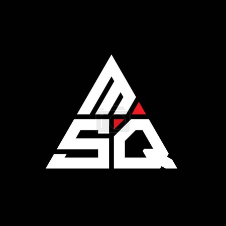 Illustration for MSQ triangle letter logo design with triangle shape. MSQ triangle logo design monogram. MSQ triangle vector logo template with red color. MSQ triangular logo Simple, Elegant, and Luxurious Logo. - Royalty Free Image