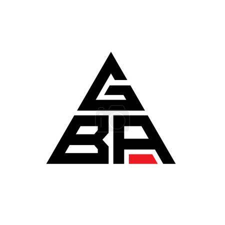 Illustration for GBA triangle letter logo design with triangle shape. GBA triangle logo design monogram. GBA triangle vector logo template with red color. GBA triangular logo Simple, Elegant, and Luxurious Logo. - Royalty Free Image