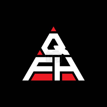 Ilustración de Diseño del logotipo de la letra del triángulo QFH con forma de triángulo. Monograma de diseño del logotipo del triángulo QFH. Plantilla de logotipo de vector de triángulo QFH con color rojo. Logotipo triangular QFH Logotipo simple, elegante y lujoso. - Imagen libre de derechos