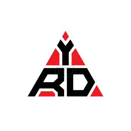 Illustration for YRD triangle letter logo design with triangle shape. YRD triangle logo design monogram. YRD triangle vector logo template with red color. YRD triangular logo Simple, Elegant, and Luxurious Logo. - Royalty Free Image