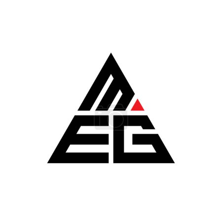 Illustration for MEG triangle letter logo design with triangle shape. MEG triangle logo design monogram. MEG triangle vector logo template with red color. MEG triangular logo Simple, Elegant, and Luxurious Logo. - Royalty Free Image