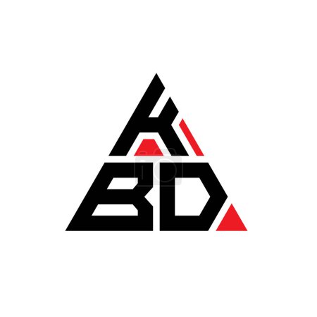 Illustration for KBD triangle letter logo design with triangle shape. KBD triangle logo design monogram. KBD triangle vector logo template with red color. KBD triangular logo Simple, Elegant, and Luxurious Logo. - Royalty Free Image