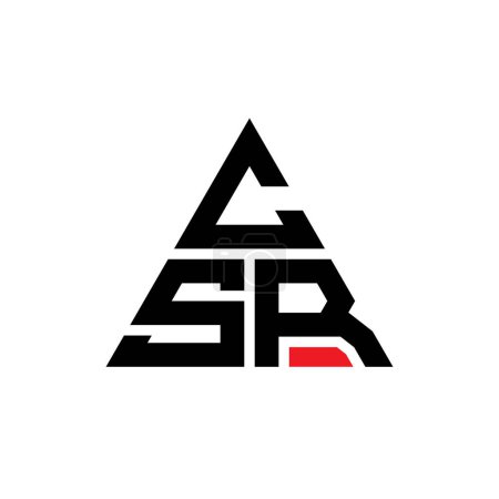 Ilustración de Diseño del logotipo de la letra del triángulo CSR con forma de triángulo. Monograma de diseño del logotipo del triángulo CSR. CSR triángulo vector logotipo plantilla con color rojo. Logotipo triangular CSR Logotipo simple, elegante y lujoso. - Imagen libre de derechos