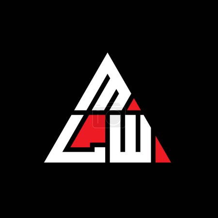 Ilustración de Diseño de logotipo de letra de triángulo MLW con forma de triángulo. Diseño del logotipo del triángulo MLW monograma. Plantilla de logotipo de vector de triángulo MLW con color rojo. Logo triangular MLW Logotipo simple, elegante y lujoso. - Imagen libre de derechos