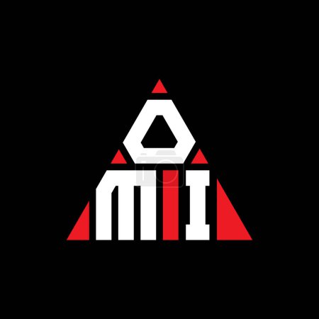 Ilustración de Diseño del logotipo de letra de triángulo OMI con forma de triángulo. Diseño del logotipo del triángulo OMI monograma. Plantilla de logotipo de vector de triángulo OMI con color rojo. Logotipo triangular OMI Logotipo simple, elegante y lujoso. - Imagen libre de derechos