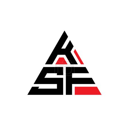 Ilustración de Diseño del logotipo de la letra del triángulo KSF con forma de triángulo. Monograma de diseño del logotipo del triángulo KSF. Plantilla de logotipo de vector de triángulo KSF con color rojo. Logotipo triangular de KSF Logotipo simple, elegante y lujoso. - Imagen libre de derechos