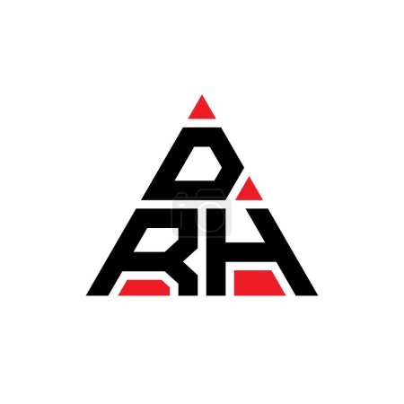 Illustration for DRH triangle letter logo design with triangle shape. DRH triangle logo design monogram. DRH triangle vector logo template with red color. DRH triangular logo Simple, Elegant, and Luxurious Logo. - Royalty Free Image