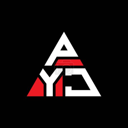 Ilustración de Diseño de logotipo de letra de triángulo PYJ con forma de triángulo. Diseño del logotipo del triángulo PYJ monograma. Plantilla de logotipo de vector de triángulo PYJ con color rojo. Logo triangular PYJ Logotipo simple, elegante y lujoso. - Imagen libre de derechos