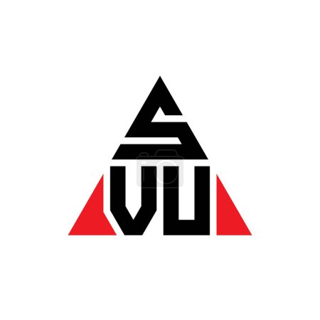 Ilustración de Diseño del logotipo de la letra del triángulo SVU con forma de triángulo. Diseño del logotipo del triángulo SVU monograma. Plantilla de logotipo de vector de triángulo SVU con color rojo. Logotipo triangular SVU Logotipo simple, elegante y lujoso. - Imagen libre de derechos