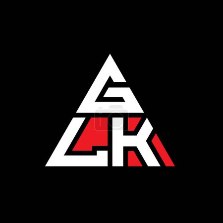 Ilustración de Diseño de logotipo de letra de triángulo GLK con forma de triángulo. Diseño del logotipo del triángulo GLK monograma. Plantilla de logotipo del triángulo GLK con color rojo. Logo triangular GLK Logotipo simple, elegante y lujoso. - Imagen libre de derechos
