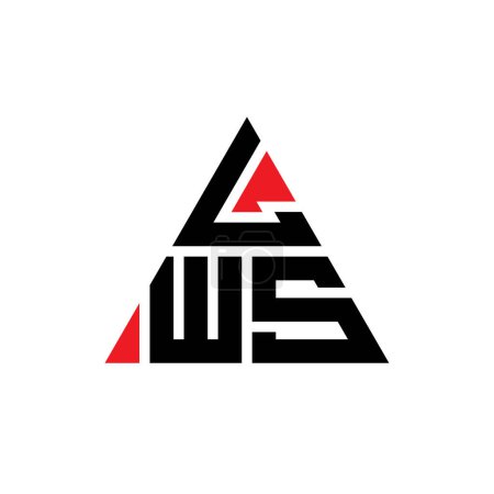 Illustration for LWS triangle letter logo design with triangle shape. LWS triangle logo design monogram. LWS triangle vector logo template with red color. LWS triangular logo Simple, Elegant, and Luxurious Logo. - Royalty Free Image