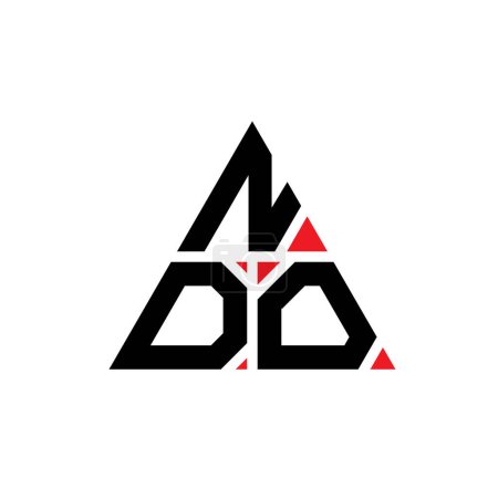 Illustration for NDO triangle letter logo design with triangle shape. NDO triangle logo design monogram. NDO triangle vector logo template with red color. NDO triangular logo Simple, Elegant, and Luxurious Logo. - Royalty Free Image