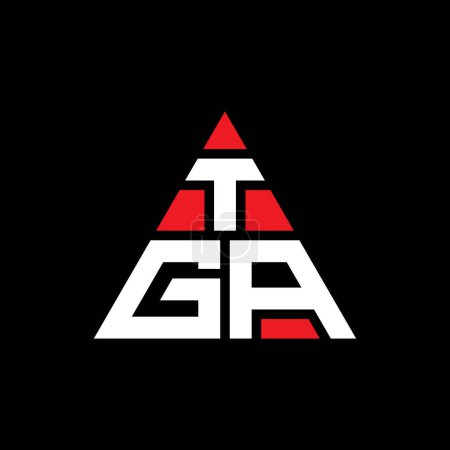 Illustration for TGA triangle letter logo design with triangle shape. TGA triangle logo design monogram. TGA triangle vector logo template with red color. TGA triangular logo Simple, Elegant, and Luxurious Logo. - Royalty Free Image
