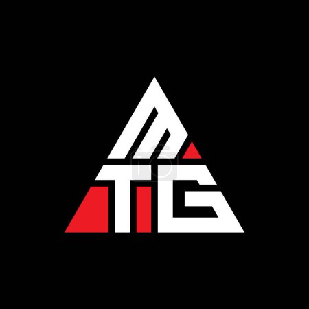 Ilustración de Diseño del logotipo de la letra del triángulo MTG con forma de triángulo. Diseño del logotipo del triángulo MTG monograma. Plantilla de logotipo de vector de triángulo MTG con color rojo. Logo triangular MTG Logotipo simple, elegante y lujoso. - Imagen libre de derechos