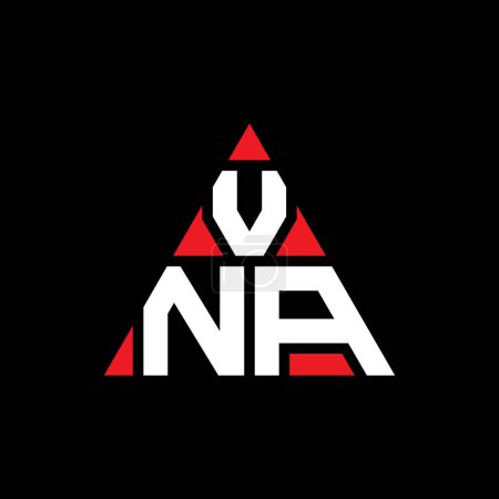 Illustration for VNA triangle letter logo design with triangle shape. VNA triangle logo design monogram. VNA triangle vector logo template with red color. VNA triangular logo Simple, Elegant, and Luxurious Logo. - Royalty Free Image