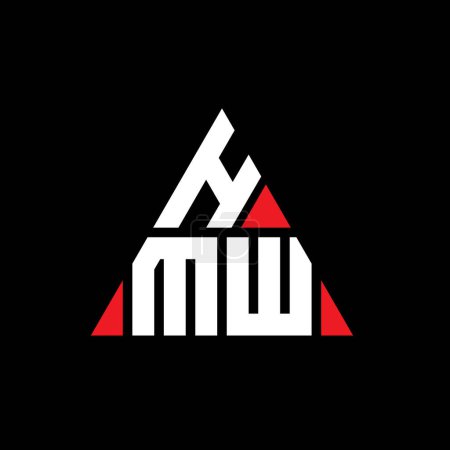 Illustration for HMW triangle letter logo design with triangle shape. HMW triangle logo design monogram. HMW triangle vector logo template with red color. HMW triangular logo Simple, Elegant, and Luxurious Logo. - Royalty Free Image