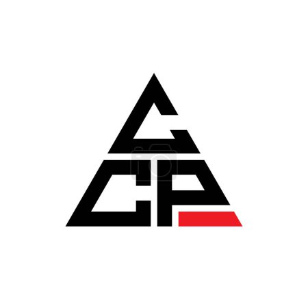 Illustration for CCP triangle letter logo design with triangle shape. CCP triangle logo design monogram. CCP triangle vector logo template with red color. CCP triangular logo Simple, Elegant, and Luxurious Logo. - Royalty Free Image