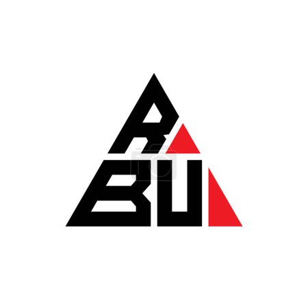 Illustration for RBU triangle letter logo design with triangle shape. RBU triangle logo design monogram. RBU triangle vector logo template with red color. RBU triangular logo Simple, Elegant, and Luxurious Logo. - Royalty Free Image