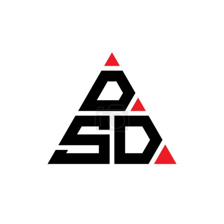 Illustration for DSD triangle letter logo design with triangle shape. DSD triangle logo design monogram. DSD triangle vector logo template with red color. DSD triangular logo Simple, Elegant, and Luxurious Logo. - Royalty Free Image
