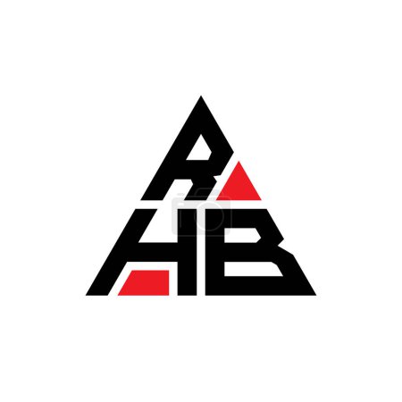 Ilustración de Diseño del logotipo de la letra del triángulo RHB con forma de triángulo. Monograma de diseño del logotipo del triángulo RHB. Plantilla de logotipo de vector de triángulo RHB con color rojo. Logotipo triangular RHB Logotipo simple, elegante y lujoso. - Imagen libre de derechos