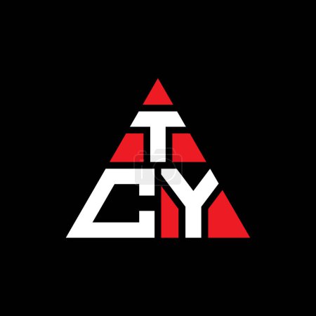 Illustration for TCY triangle letter logo design with triangle shape. TCY triangle logo design monogram. TCY triangle vector logo template with red color. TCY triangular logo Simple, Elegant, and Luxurious Logo. - Royalty Free Image
