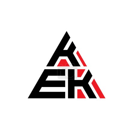 Ilustración de Diseño del logotipo de la letra del triángulo KEK con forma de triángulo. Monograma de diseño del logotipo del triángulo KEK. Plantilla de logotipo de vector de triángulo KEK con color rojo. Logotipo triangular KEK Logotipo simple, elegante y lujoso. - Imagen libre de derechos