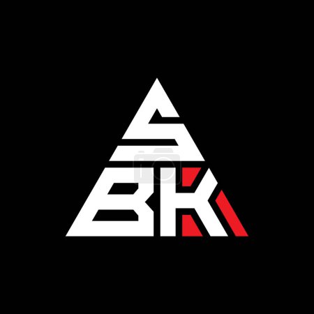 Ilustración de Diseño de logotipo de letra de triángulo SBK con forma de triángulo. Diseño del logotipo del triángulo SBK monograma. Plantilla de logotipo de vector de triángulo SBK con color rojo. Logotipo triangular SBK Logotipo simple, elegante y lujoso. - Imagen libre de derechos