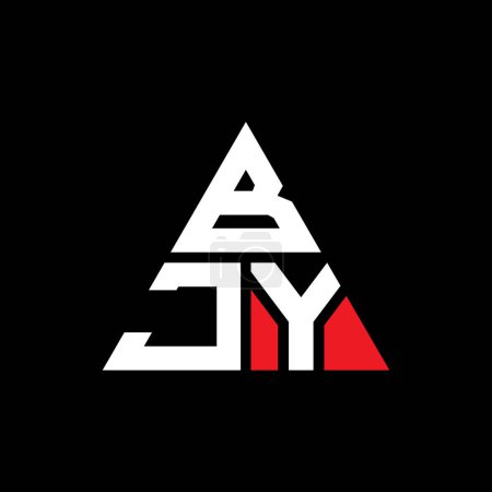 Illustration for BJY triangle letter logo design with triangle shape. BJY triangle logo design monogram. BJY triangle vector logo template with red color. BJY triangular logo Simple, Elegant, and Luxurious Logo. - Royalty Free Image