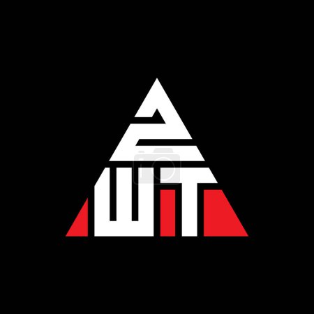 Téléchargez les illustrations : ZWT triangle lettre logo design avec forme de triangle. ZWT logo triangle monogramme design. Modèle de logo vectoriel triangle ZWT avec couleur rouge. Logo triangulaire ZWT Logo simple, élégant et luxueux. - en licence libre de droit