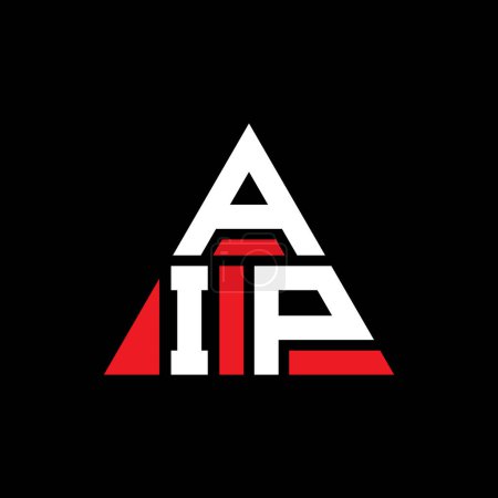 Ilustración de Diseño de logotipo de letra triangular AIP con forma de triángulo. Monograma de diseño del logotipo del triángulo AIP. Plantilla de logotipo de vector de triángulo AIP con color rojo. Logotipo triangular AIP Logotipo simple, elegante y lujoso. - Imagen libre de derechos