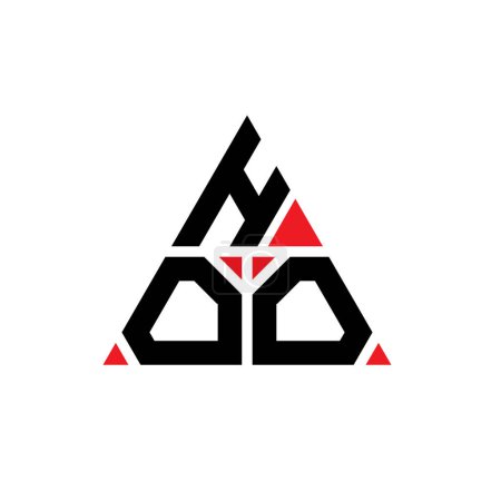 Téléchargez les illustrations : HOO triangle lettre logo design avec forme de triangle. HOO triangle logo design monogramme. Modèle de logo vectoriel triangle HOO avec couleur rouge. Logo triangulaire HOO Logo simple, élégant et luxueux. - en licence libre de droit