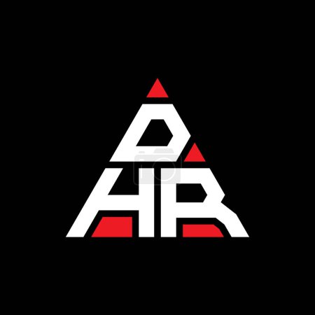 Illustration for DHR triangle letter logo design with triangle shape. DHR triangle logo design monogram. DHR triangle vector logo template with red color. DHR triangular logo Simple, Elegant, and Luxurious Logo. - Royalty Free Image