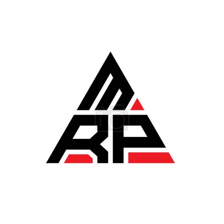 Illustration for MRP triangle letter logo design with triangle shape. MRP triangle logo design monogram. MRP triangle vector logo template with red color. MRP triangular logo Simple, Elegant, and Luxurious Logo. - Royalty Free Image