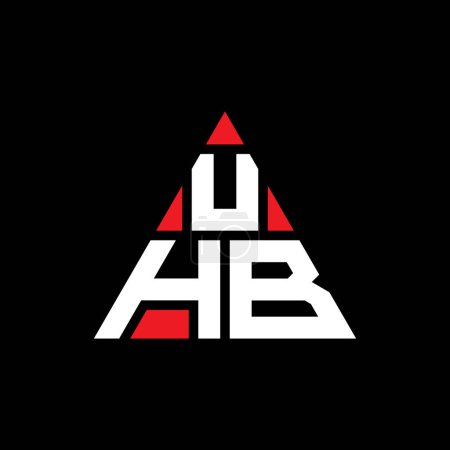 Ilustración de Diseño del logotipo de la letra triangular UHB con forma de triángulo. Monograma de diseño del logotipo del triángulo UHB. Plantilla de logotipo de vector de triángulo UHB con color rojo. Logotipo triangular UHB Logotipo simple, elegante y lujoso. - Imagen libre de derechos