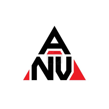 Illustration for ANV triangle letter logo design with triangle shape. ANV triangle logo design monogram. ANV triangle vector logo template with red color. ANV triangular logo Simple, Elegant, and Luxurious Logo. - Royalty Free Image