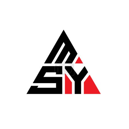 Illustration for MSY triangle letter logo design with triangle shape. MSY triangle logo design monogram. MSY triangle vector logo template with red color. MSY triangular logo Simple, Elegant, and Luxurious Logo. - Royalty Free Image