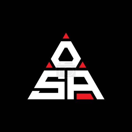 Ilustración de Diseño de logotipo de letra de triángulo OSA con forma de triángulo. Diseño del logotipo del triángulo OSA monograma. OSA triángulo vector logotipo plantilla con color rojo. Logotipo triangular OSA Logotipo simple, elegante y lujoso. - Imagen libre de derechos