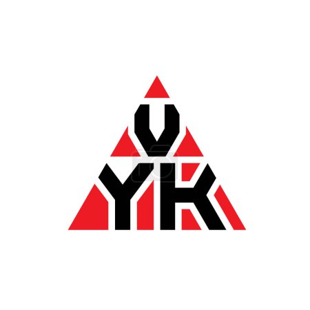 Illustration for VYK triangle letter logo design with triangle shape. VYK triangle logo design monogram. VYK triangle vector logo template with red color. VYK triangular logo Simple, Elegant, and Luxurious Logo. - Royalty Free Image