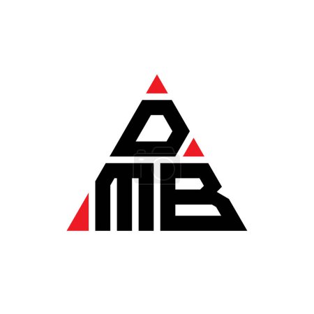 Illustration for DMB triangle letter logo design with triangle shape. DMB triangle logo design monogram. DMB triangle vector logo template with red color. DMB triangular logo Simple, Elegant, and Luxurious Logo. - Royalty Free Image